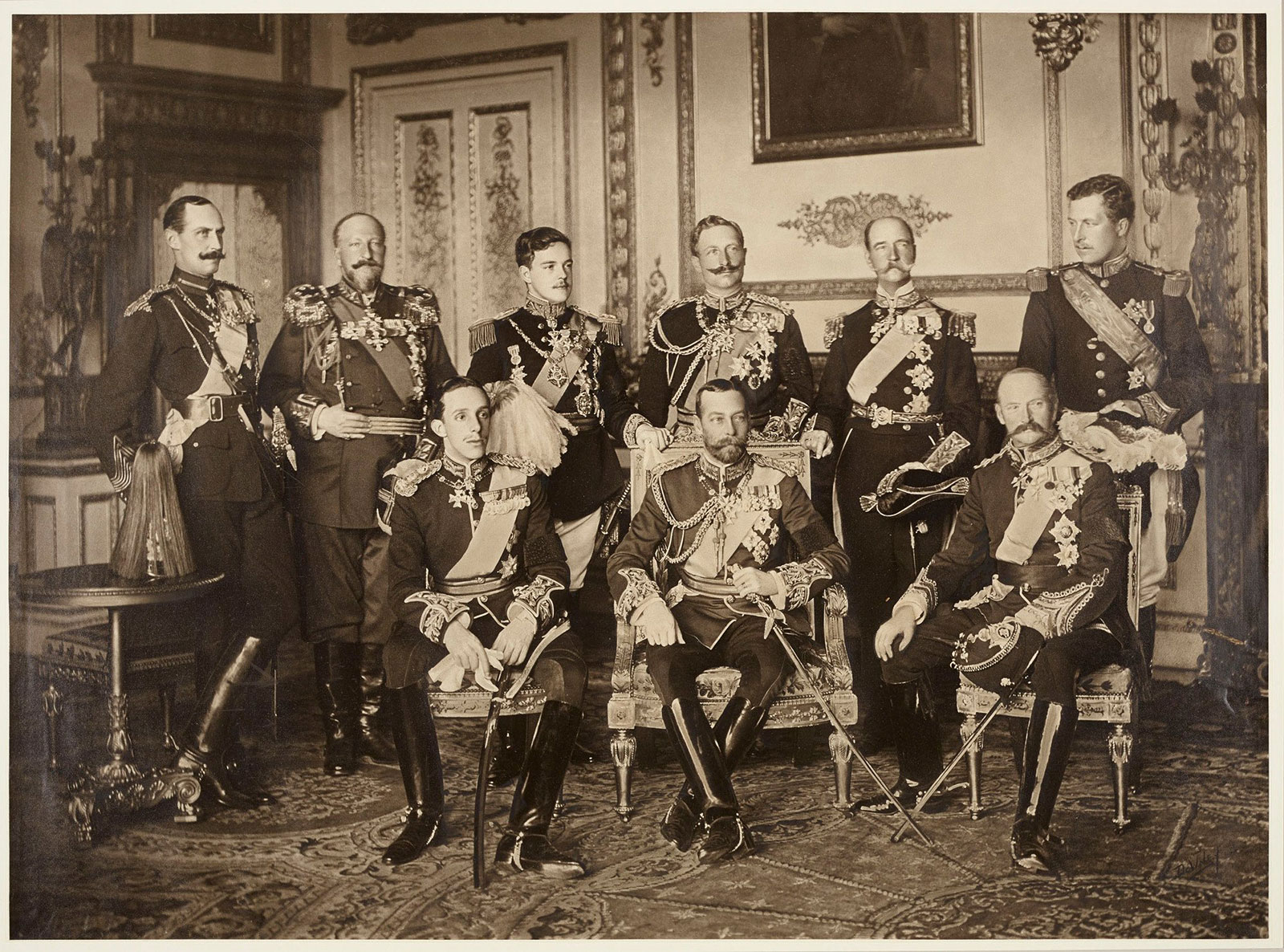 Image of King George V Shooting Tigers in Nepal, 1911 (b/w photo