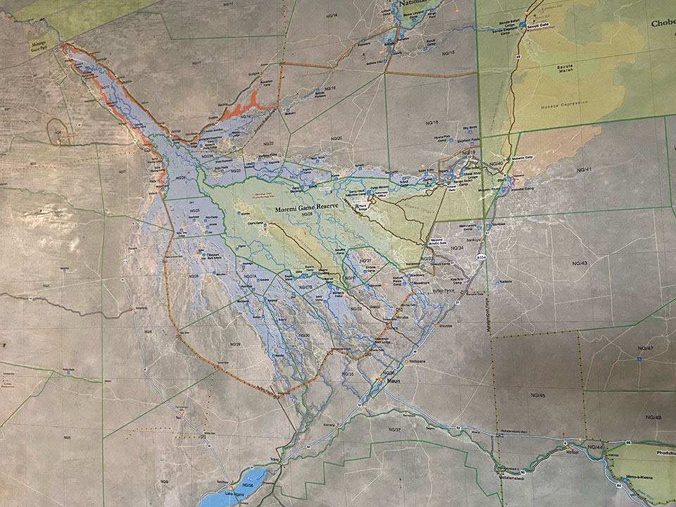 The Okavango Delta and outlying concessions.