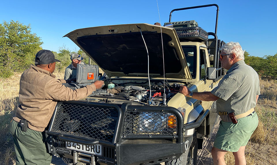 Vehicular transport was provided by the Toyota Land Criuser, with daily repairs and maintenance required. The bush is tough on vehicles.