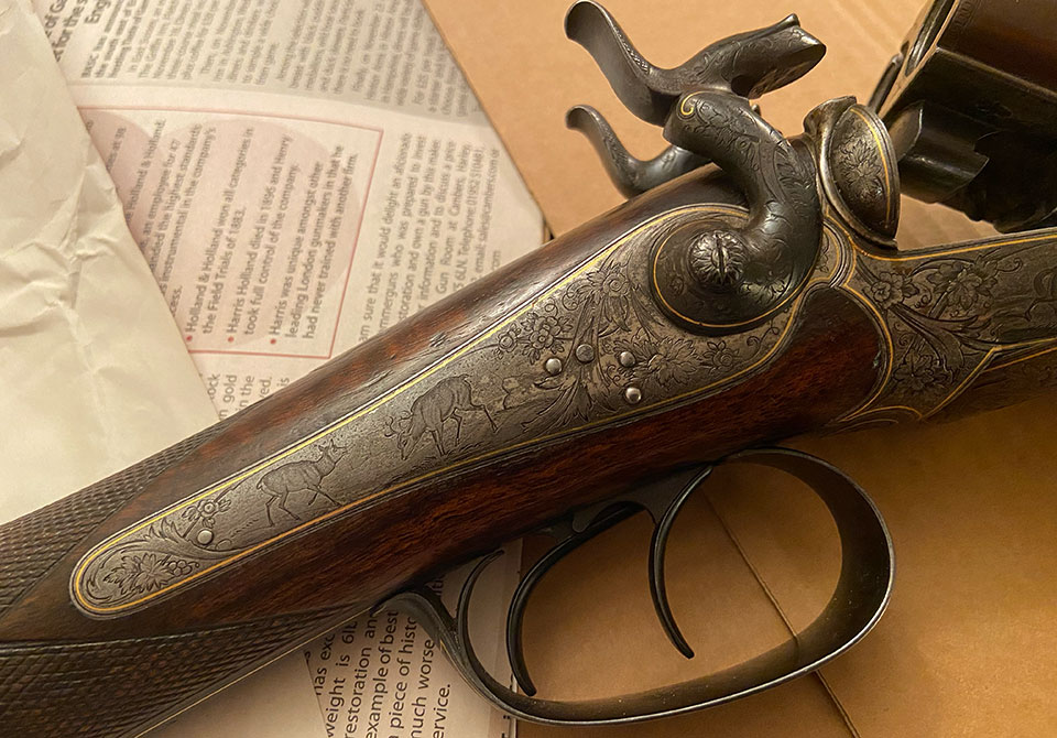 This well-made pinfire 16-bore looks like it is Belgian - even the engraving is continental.