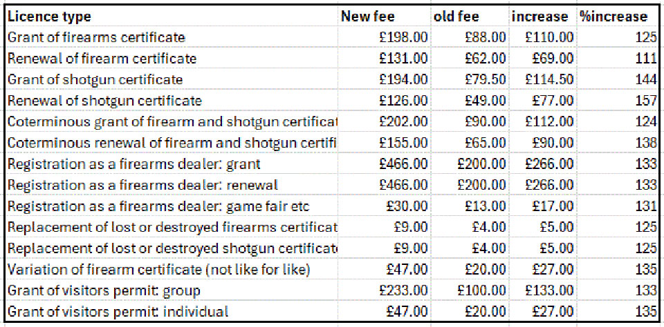 2025 increases announced by the Government