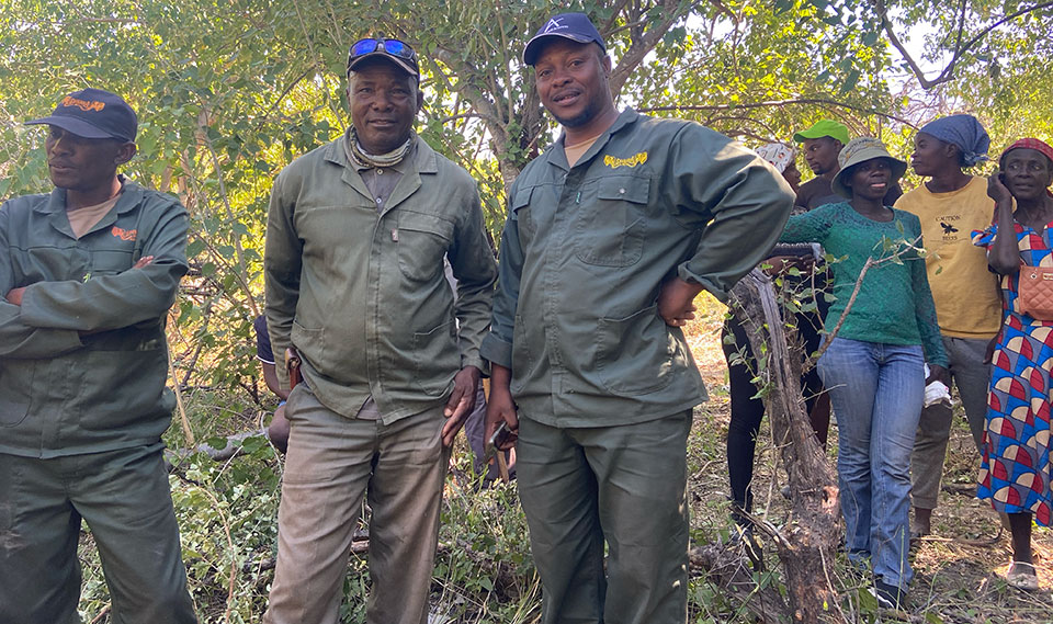 Relaxed trackers, knowing their work is done.