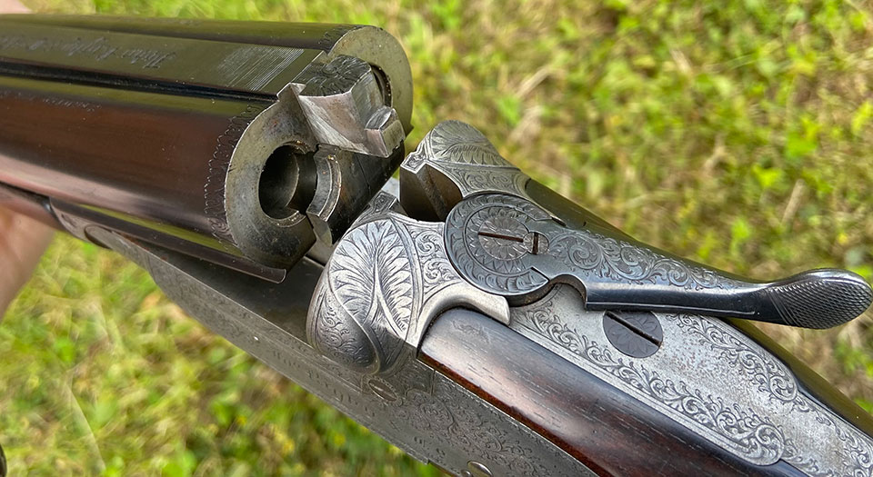 Screw-Grip with doll's head showing bearing surface on a 1919 Rigby sidelock .350.